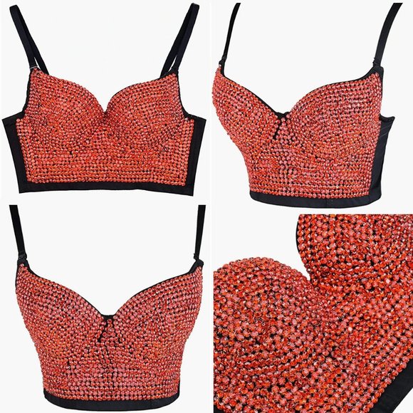 NEW Sparkling Bling Swarovski Crystal Rhinestone Bustier Bra Top + FREE … - Picture 15 of 17